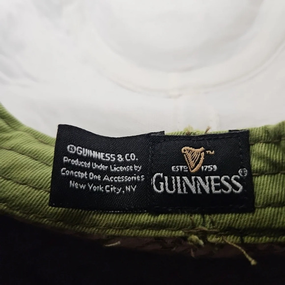 Guinness Unisex Official Merchandise Green Plaid Short Brim Fedora Hat Size M/L - Picture 8 of 11